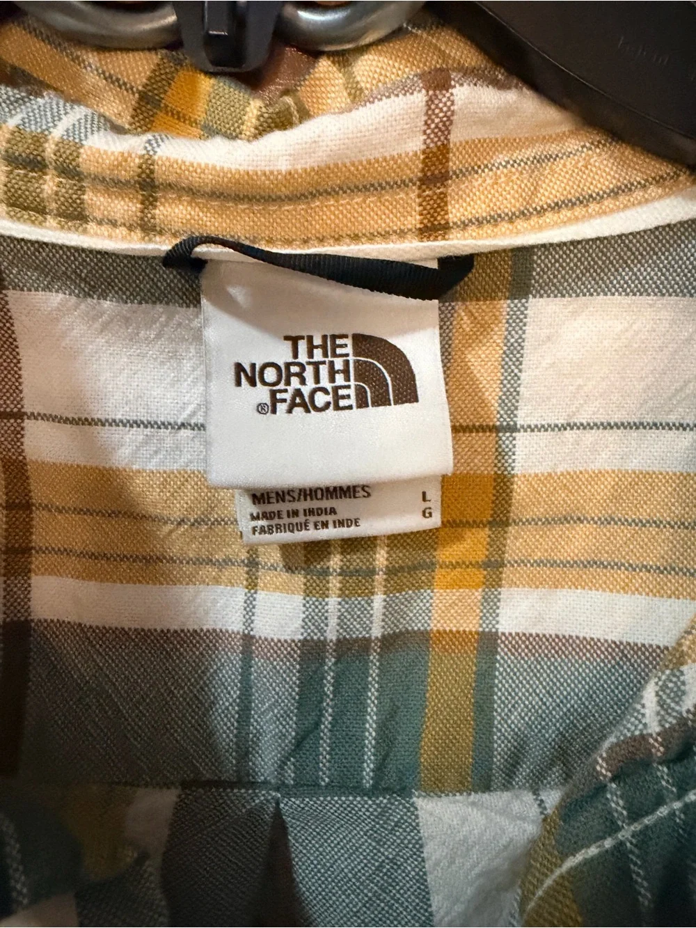 The North Face Men's Plaid Button-Down Shirt in Yellow, Green & White